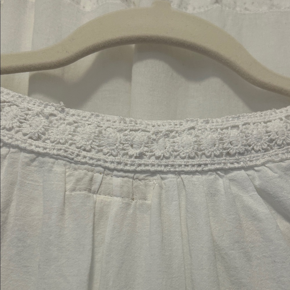 RubyYaya Eyelet Dress Size S White BellSleeve Boho Embroidered - Picture 10 of 16